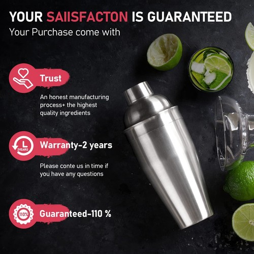 25oz Stainless Steel Cocktail Shaker Margarita Drink Mixer for Bartendin - Picture 7 of 8