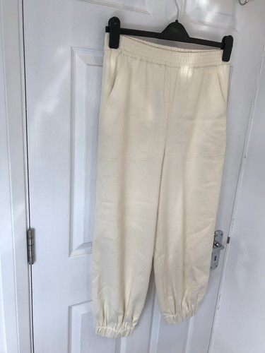 Tibi Chalky Drape Plashet Jogger Cuffed Sweatpants Beige Butter M UK 10 - Picture 5 of 16