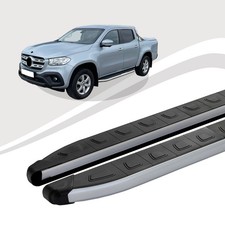 Trittbretter passend für Mercedes X Klasse ab Baujahr 09/2017 DOLU Silber mIt AB