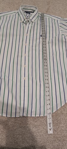 Camisa Ralph Lauren Manga Larga Para Hombre Blanca Talla L Botones Blake Rayas - Imagen 7 de 8