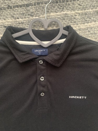 HACKETT GOLF mens black polo shirt size XL In Excellent Condition - Picture 2 of 3
