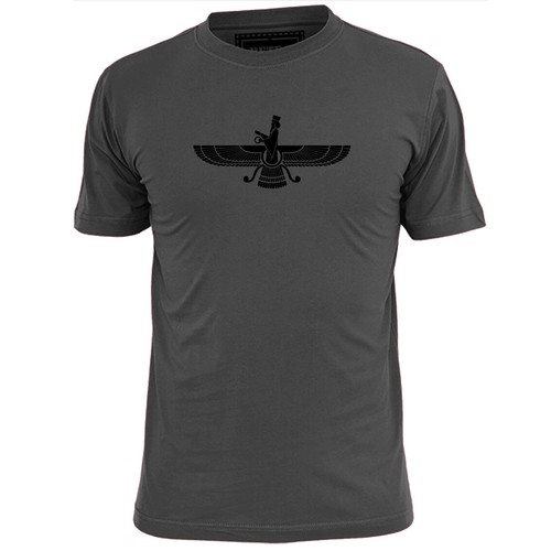 Mens Faravahar Symbol T Shirt Zoroastrianism Guardian Angel Religion - Picture 2 of 2