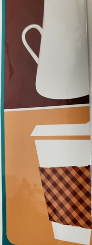 STOVE BACKSPLASH STICKER/WALL DECALl(30"x18")WAKE &SMELL THE COFFEE IN SQUARE,GR - Picture 3 of 12