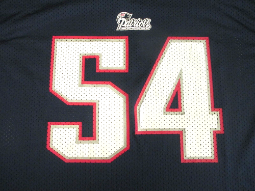 New England Patriots 54 Teddy Bruschi Reebok NFL giocatori giovani XL maglia blu - Foto 4 di 9