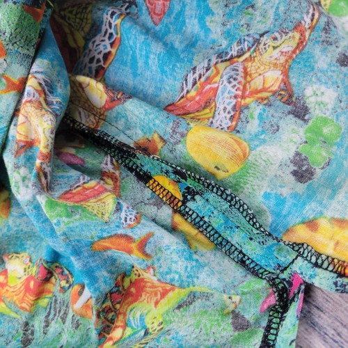 Hawaiian Shirt Mens XL Blue Sea Turtle Fish Coral Reef Cruise Snorkle VTG Crazy - Bild 7 von 9