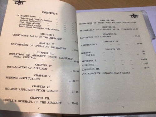 De Havilland Service Manual for Constant Speed & Controlable Pitch Airscrew - Bild 3 von 17