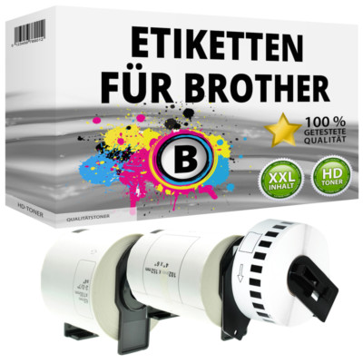 3 ROLLEN DRUCKER ETIKETTEN 50mm x 30.48m WASSERFEST für BROTHER P-T QL-650 TD