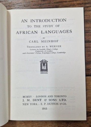 Introduction to the Study of African Languages : Carl Meinhof - Picture 4 of 4