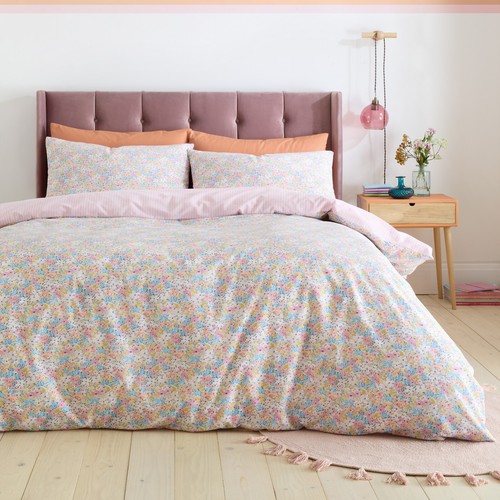 Catherine Lansfield Darcy Floral Reversible Duvet Cover Bedding Range Pink - Picture 31 of 41