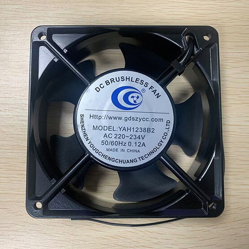 1PCS New YCC YAH1238B2 Metal Ball Cooling Fan AC220-234V 0.12A 2Pin