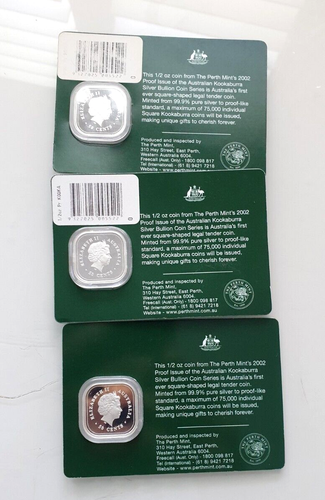 Aus 1988 Kodak Medal Holey Dollar + 3 OF 50C Kookaburra Silver Coin Perth mint - Picture 4 of 8
