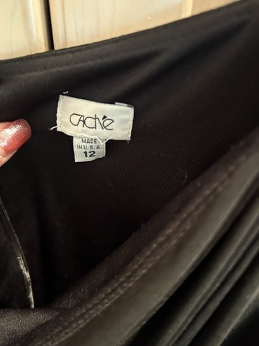 Vestido Cache Negro Estrás Un Hombro Talla 12 Para Mujer’s Nuevo - Imagen 2 de 3