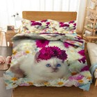 White Cat Crown 3D Printing Duvet Quilt Doona Covers Pillow Case Bedding Sets