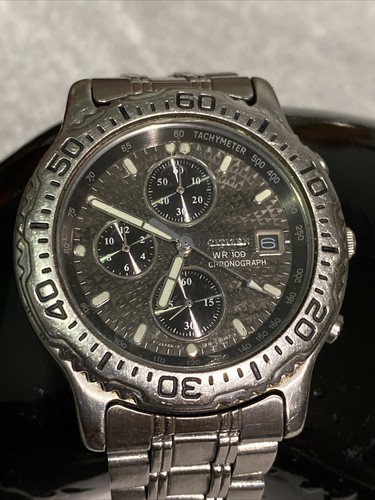 Citizen WR100 Chronograph Watch Model 490504 Excellent Working Conditions - Afbeelding 3 van 9