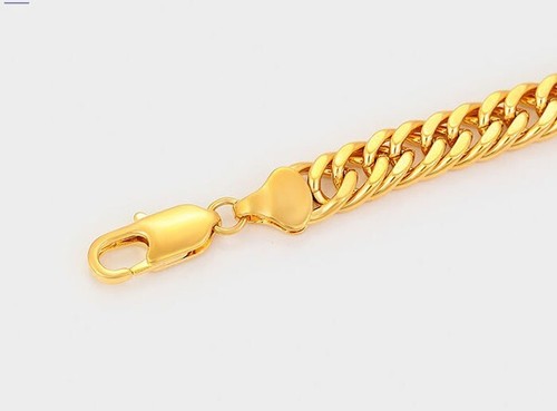 Luxus Armband Golden Panzerkette 999er Gelbgold 24K vergoldet 18cm Unisex - Bild 10 von 10