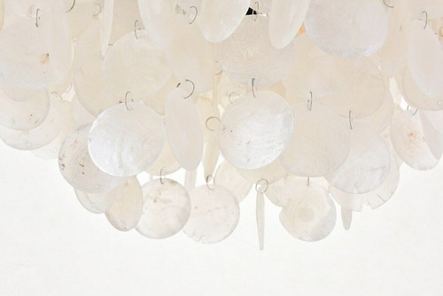 Chandelier Ceiling Light Fixture Black Shell Shade Dining Room Lighting - Picture 10 of 11