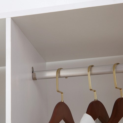 Offener Kleiderschrank Doppel Mobile Aufbewahrung Regale Organizer mit 6 Rollen - Weiß - Bild 9 von 12