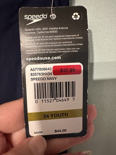 Speedo Powerflex Swim Competition Practice Suit Jammer Navy Blue Youth Size 24 - Picture 3 of 3