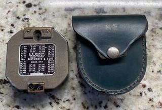 Wm. Ainsworth & Sons Vintage Pocket Transit Compass With Case