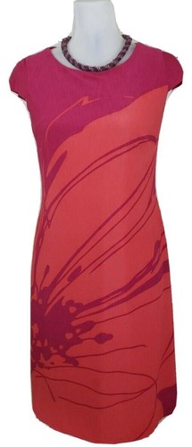 Nine West ~Woman Size 2~ Pink/Orange Cap Sleeve Dress Fully Lined. - Picture 6 of 12