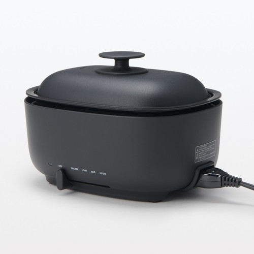 Olla de parrilla profunda MUJI MJ-HPFK2 utensilios de cocina antiadherentes eléctrica nuevo modelo negra compacta - Imagen 4 de 13