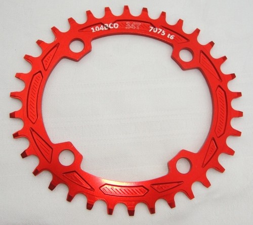 Aluminio Bicicleta Plato Platos Ovalada Chainring BCD104mm 32T 34T 36T - Imagen 9 de 10