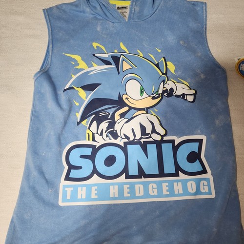 Sonic the Hedgehog kids sleeveless hoodie kids large - Picture 2 of 5