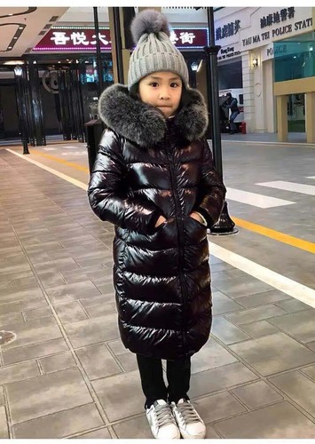 New Winter Coats Teens Down Jacket Real Fox Collar Kids Long Children Parka US - Picture 13 of 27