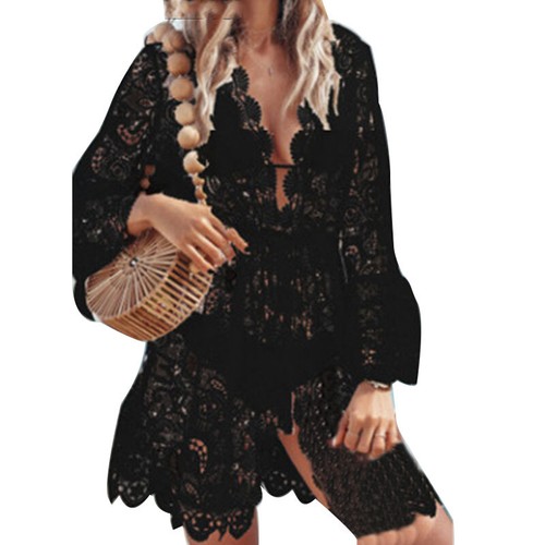 Ladies Beach Bikini Vertuschen Sarong Robe Swnewear Lace Häkeln Häkeln : - Picture 6 of 13