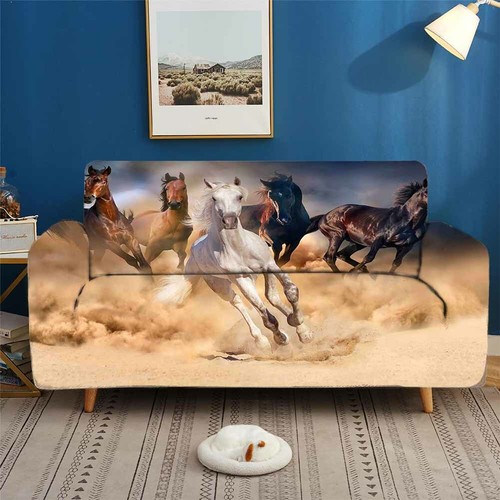 Cute horse Stretch Sofa Cover Lounge Couch Slipcover Recliner Protector Washable - Bild 1 von 10