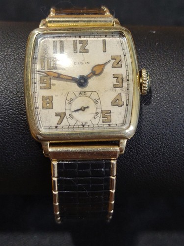 Antique Elgin15 Jewel 14kt Gold Filled Case Wrist Watch Runs - Picture 18 of 24