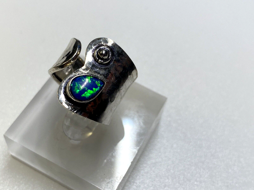 Sterling Silver 925 Ring Opal Triplet 4.13g Size N - Picture 2 of 8