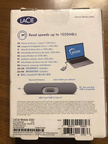 LaCie 2TB, External, 2.5 inch (3EAAP9570) Solid State Drive (NIB) - Picture 3 of 6