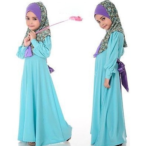 Mädchen Muslim Maxi Lob Lyrisch Kleid für Kinder Tanz Abaya Islamisch Kaftan Kleid - Bild 3 von 13