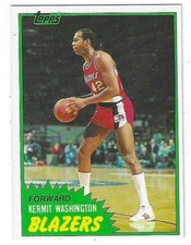 1981-82 TOPPS KERMIT WASHINGTON BASE SET #89 (WEST) TRAIL BLAZERS VG-EX