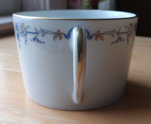 Haviland Limoges Marthe Ritz Paris Flat Teacup Blue Gold Porcelain NO SAUCER - Picture 4 of 6