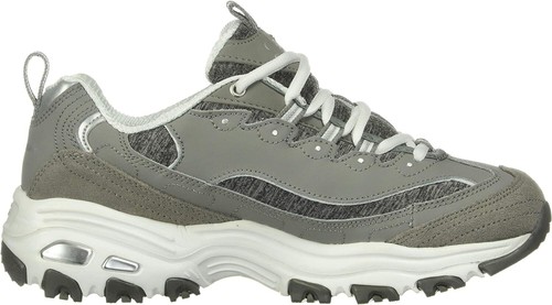 Skechers womens D'lites Me Time Wide Memory Foam Lace-up Sneaker 11 Wide, Grey - Picture 6 of 10