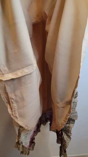 Indian Anarkali Pakistani Midi Dress Red Gold Beige Beaded Sequin Layered New - Picture 7 of 8