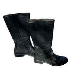 Naot Leather Riding  Boot Comfort Zip Black Women's Size 38 Eur 7.5 Us New