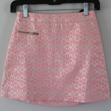 NWT Bonpoint Couture Dona Metallic Pink Heart Mini Skirt 12