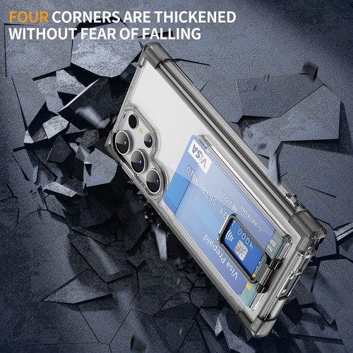 Für Samsung S24 Ultra S23 S22 S21 Note 20 Schutzhülle Wallet Clear Card Back Case - Bild 17 von 64