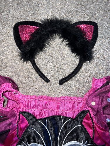 Kitty Cat HALLOWEEN COSTUME SMALL 4-6X Children Girl Hot Pink Black Cat NIP - Picture 5 of 7