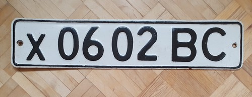 Old USSR Ukraine Car License Plate Number Tin Sign Plaque Soviet Union - Picture 2 of 9