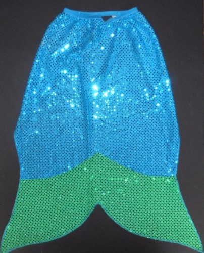 Mermaid Tail Sequin Skirt Turquoise Green Elastic Waist Child Sizes NWT - Picture 7 of 9
