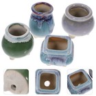 4pcs Mini Ceramic Pots Geometry Planter Pots Indoor Flower Containers UK