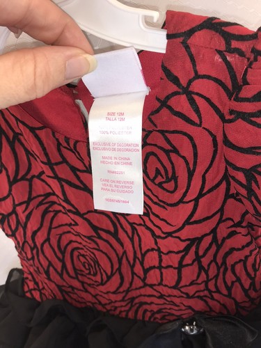 Girls Nannette 2 Pc Red Black Christmas Party Holiday Dress & Diaper Cover 12M - Picture 10 of 10