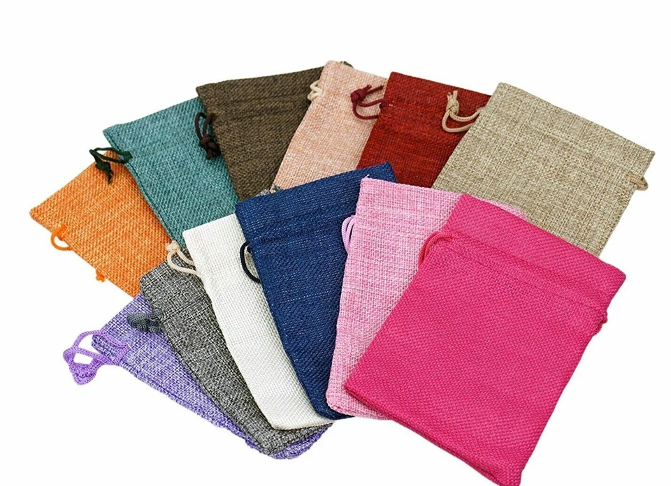 12 Jutesäckchen Adventskalender Geschenkbeutel Stoffbeutel Stoff-Säckchen MIX - Bild 3 von 4