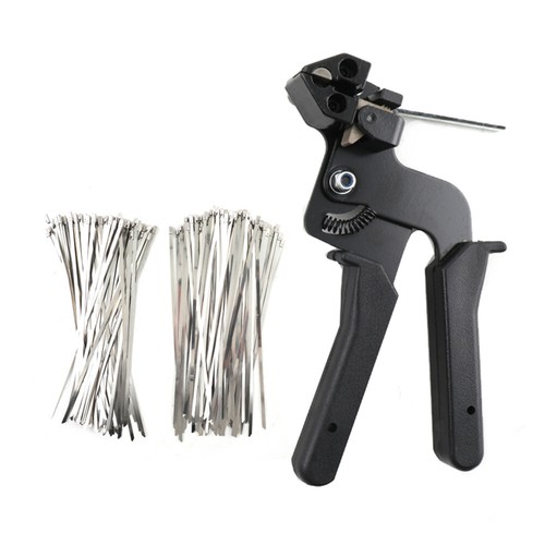 Metal Tie Wrap Gun Kit Cable Tie Gun Adjustable Tensioning Cutting Tool 200pcs - Picture 11 of 13
