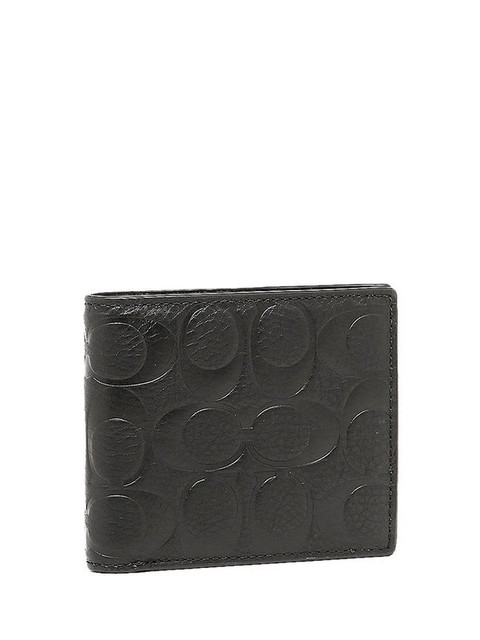 coach compact id wallet in signature leather