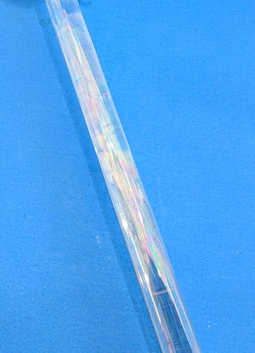 Hand Blown Clear Glass Magic Wand w Unicorn Head on Mirrored Stand 15" Long - Picture 10 of 11